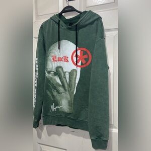 Street Life Men's Washed Letter & Character Print Pullover Sweatshirt Hoodie